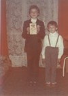 My brother's first Holy Communion - I am wearing nice braces and great red shoes :)